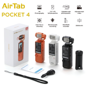 كاميرا تصوير 4K ثابتة AirTab POCKET 4 | تصوير احترافي سهل | خفيفة ومحمولة | ضمان عام