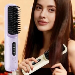 مشط تمليس الشعر اللاسلكي YOFAN (بيج)