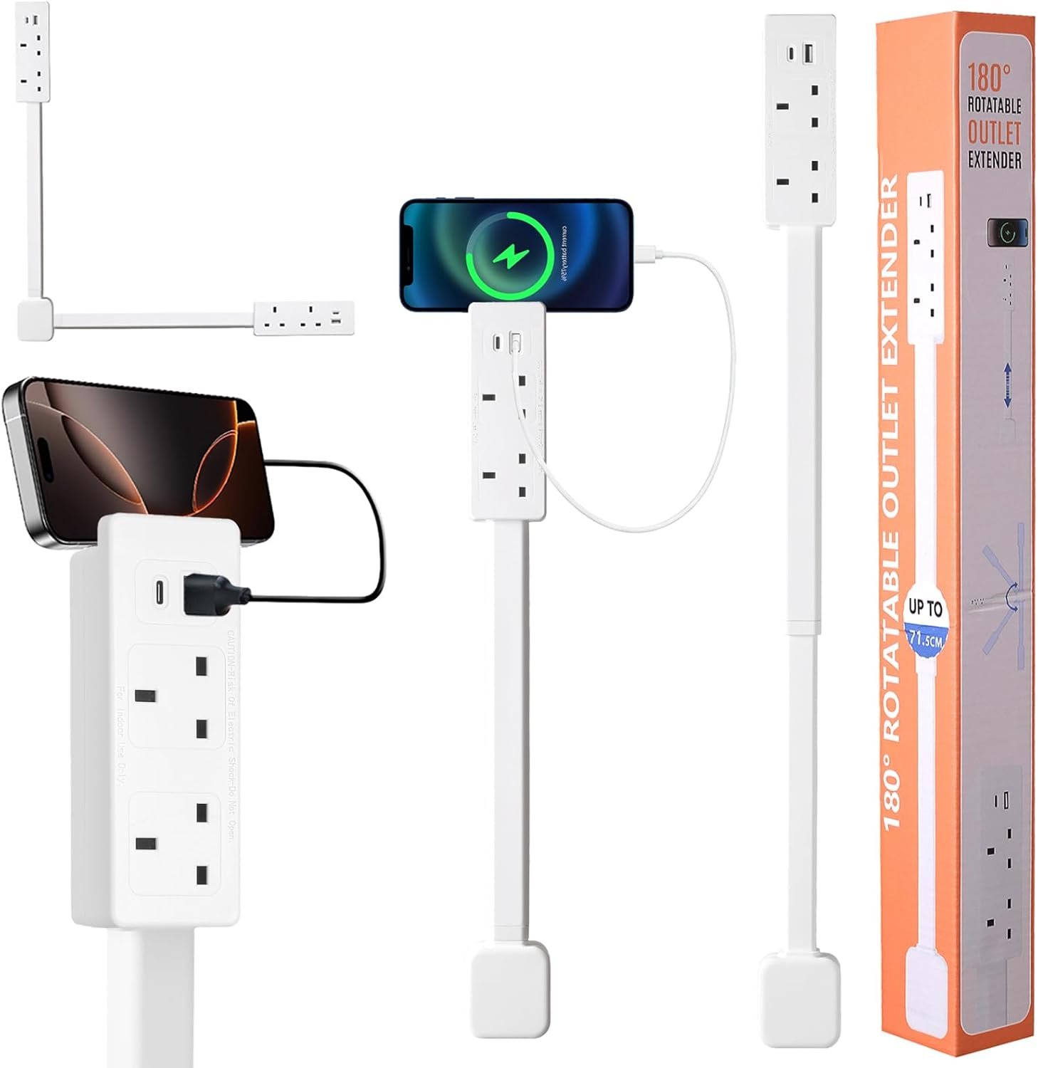 180° Rotatable Power Extension Socket, 1500W
